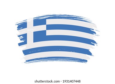 Grunge Greece flag.Brush stroke flag of Greece.