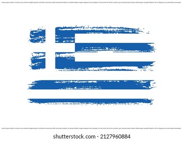 Grunge Greece flag.Brush stroke flag of Greece.