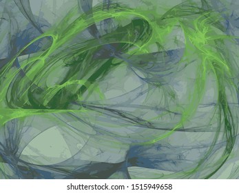 Grunge green abstract background on white backdrop. Rectangular horizontal medium rough design. Vector image.