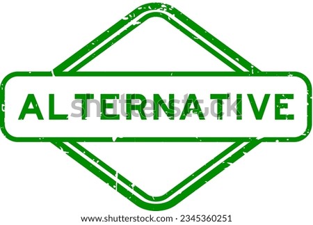 Grunge green alternative word rubber seal stamp on white background