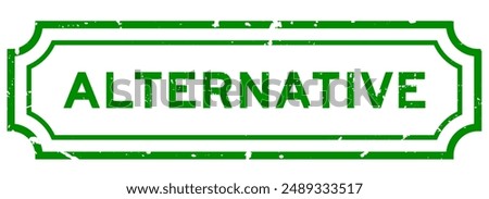 Grunge green alternative word rubber seal stamp on white background