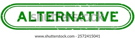 Grunge green alternative word rubber seal stamp on white background