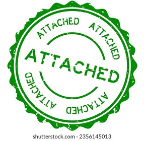 Grunge green attached word round rubber seal stamp on white background