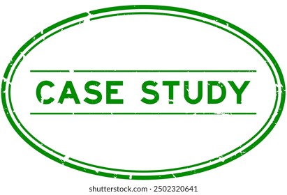 Grunge green case study word oval rubber seal stamp on white background