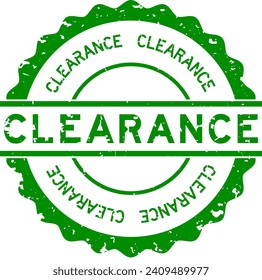 Grunge green clearance word round rubber seal stamp on white background