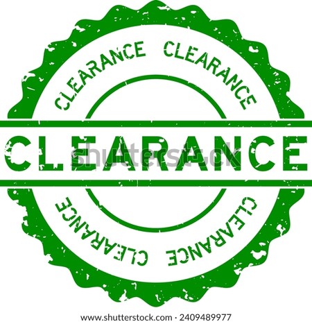 Grunge green clearance word round rubber seal stamp on white background