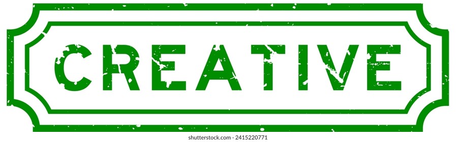 Grunge green creative word rubber seal stamp on white background
