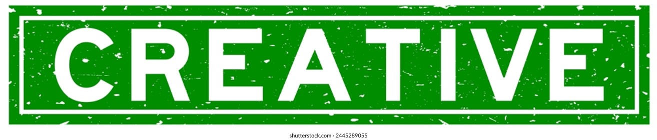 Grunge green creative word square rubber seal stamp on white background