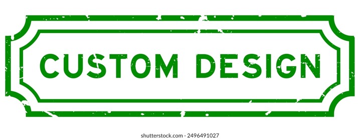 Grunge green custom design word rubber seal stamp on white background