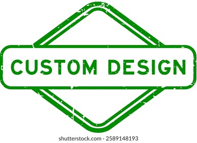 Grunge green custom design word rubber seal stamp on white background