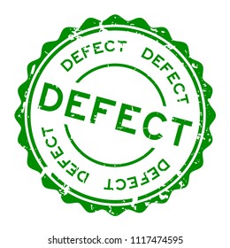 Grunge green defect word round rubber seal stamp on white background