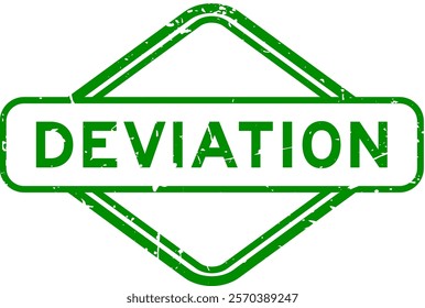 Grunge green deviation word rubber seal stamp on white background