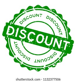 Grunge green discount word round rubber seal stamp on white background