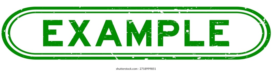Grunge verde exemplo palavra borracha selo selo no fundo branco