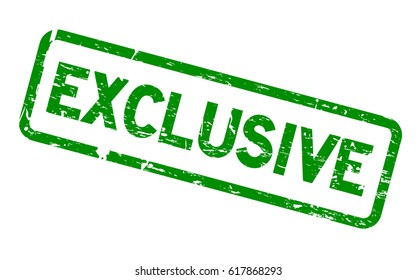 Grunge green exclusive square rubber seal stamp