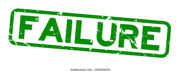 Grunge green failure word square rubber seal stamp on white background