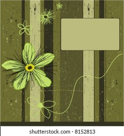 Grunge green flower background. element for design, vector illustration