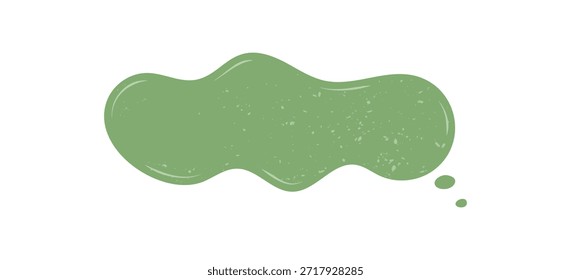 Grunge grüne Flüssigkeit Sprache Wolke Patch mit rauer Textur in handgezeichnetem Stil. Textbox Blase erscheint als Chat-Nachricht oder Kommentar und bildet eine leere Box für Gespräche und Kommunikation