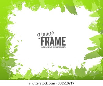 Grunge green frame - abstract texture background. Isolated stock vector design template - easy to use
