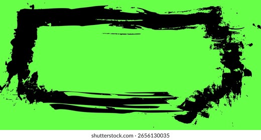Fundo de quadro verde grunge com textura de borda preta angustiada