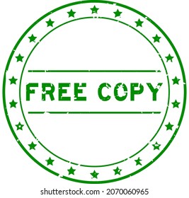 Grunge green free copy word round rubber seal stamp on white background