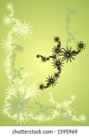 Grunge green frenzy illustrated background