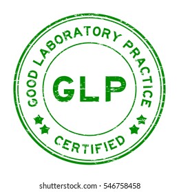 Grunge green GLP (Good Laboratory Practice) certified round rubber stamp