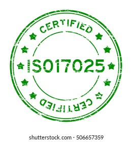 Grunge green ISO 17025 certified round rubber stamp