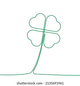 Grunge green  leaf clover.Symbol of celebration Irish holiday . Vector
