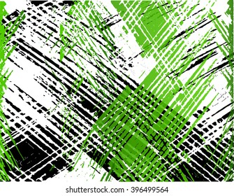 Grunge green lines texture background - abstract isolated stock vector design template
