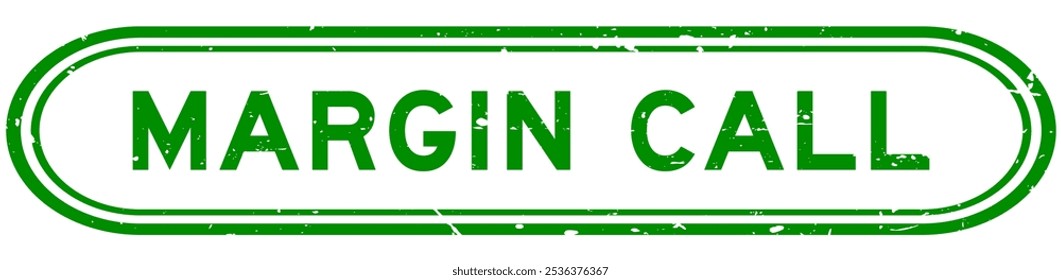 Grunge green margin call word rubber seal stamp on white background