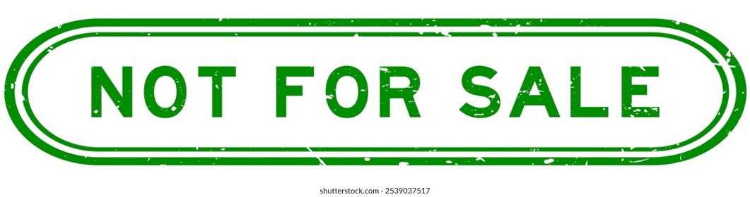 Grunge green not for sale word rubber seal stamp on white background