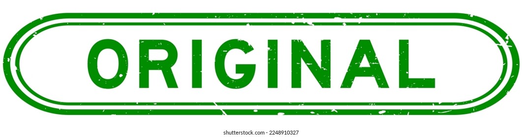 Grunge green original word rubber seal stamp on white background