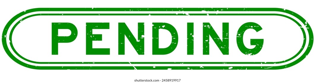 Grunge green pending word rubber seal stamp on white background