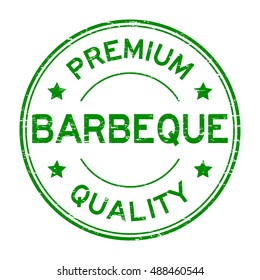 Grunge green premium quality barbeque (BBQ) rubber stamp