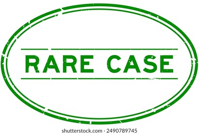 Grunge green rare case word oval rubber seal stamp on white background