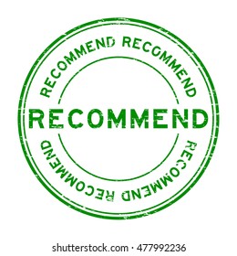 Grunge green recommend rubber stamp