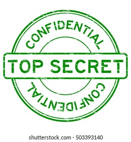 Grunge green round confidential top secret rubber stamp