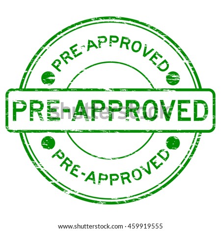 Grunge green round pre approved rubber stamp
