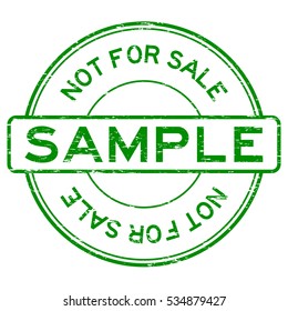 Grunge green round sample not for sale rubber stamp