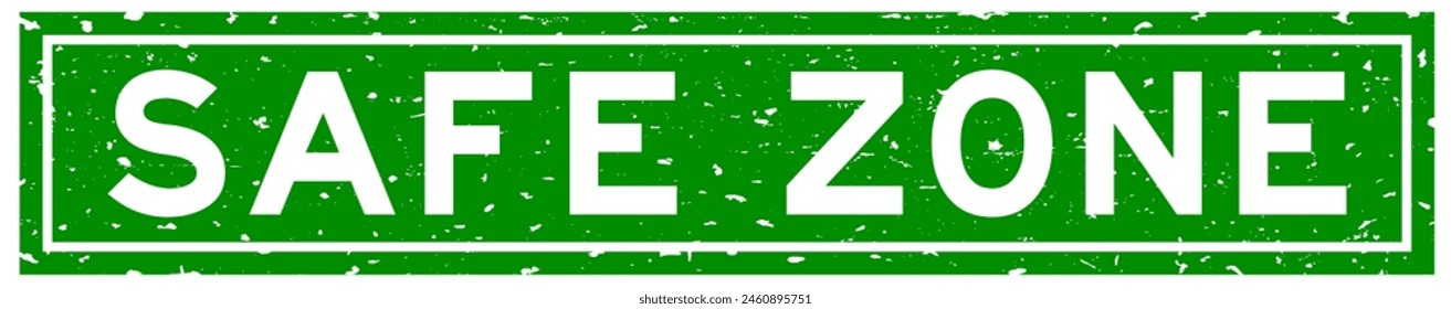 Sello de sello de goma cuadrado de la palabra de la zona segura verde del grunge sobre fondo blanco