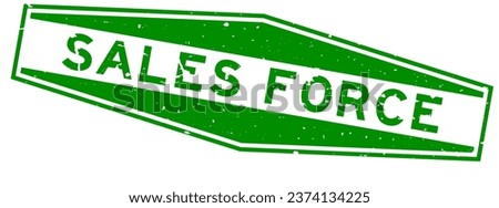 Grunge green sales forceword hexagon rubber seal stamp on white background