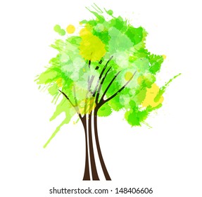 Grunge green tree