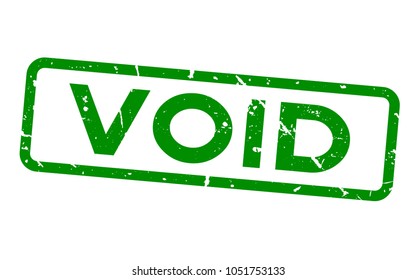 Grunge green void square rubber seal stamp on white background