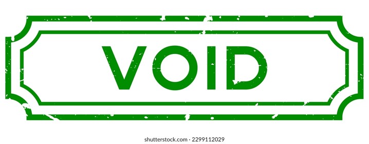 Grunge green void word rubber seal stamp on white background
