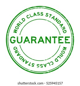 Grunge Green World Class Standard Guarantee Round Rubber Stamp