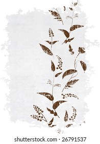 grunge grey floral background. vector illustration