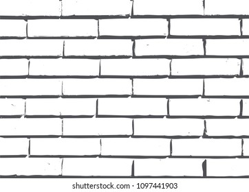 Grunge grey and White Texture. Vector abstract Background and border. Old white brick wall.