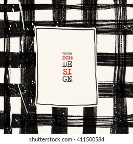 Grunge grid background. Abstract grunge decoration. Art ink grunge. Brush stroke grunge element. Grunge vector illustration.