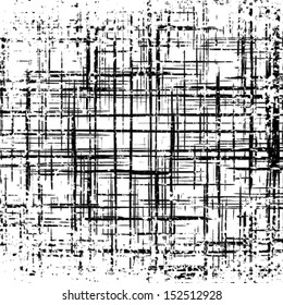 Grunge grid black and white texture. Vector ink grunge brush. Illustration background.